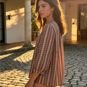 Pink Owl Colorful Chevron Blouse